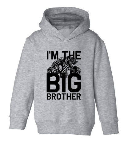 Im The Big Brother Monster Truck Toddler Boys Pullover Hoodie Grey