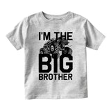 Im The Big Brother Monster Truck Toddler Boys Short Sleeve T-Shirt Grey