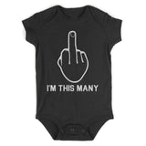 Im This Many Funny Infant Baby Boys Bodysuit Black