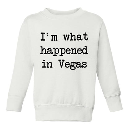 Im What Happened In Vegas Toddler Boys Crewneck Sweatshirt White