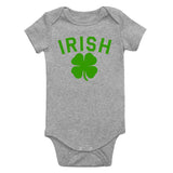 Irish Four Leaf Clover St Patricks Day Infant Baby Boys Bodysuit Grey