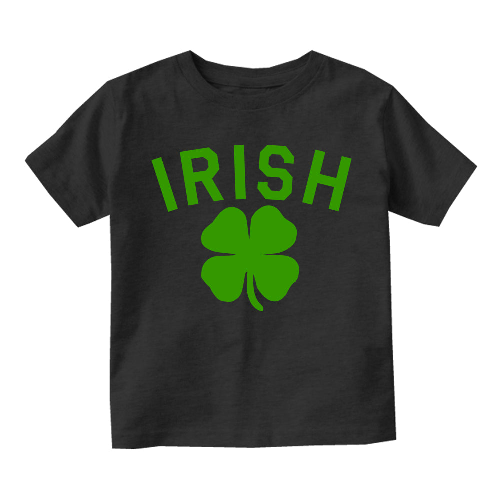 Irish Four Leaf Clover St Patricks Day Infant Baby Boys Short Sleeve T-Shirt Black
