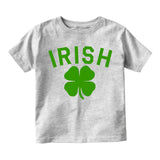 Irish Four Leaf Clover St Patricks Day Infant Baby Boys Short Sleeve T-Shirt Grey
