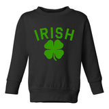 Irish Four Leaf Clover St Patricks Day Toddler Boys Crewneck Sweatshirt Black