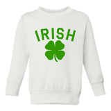 Irish Four Leaf Clover St Patricks Day Toddler Boys Crewneck Sweatshirt White
