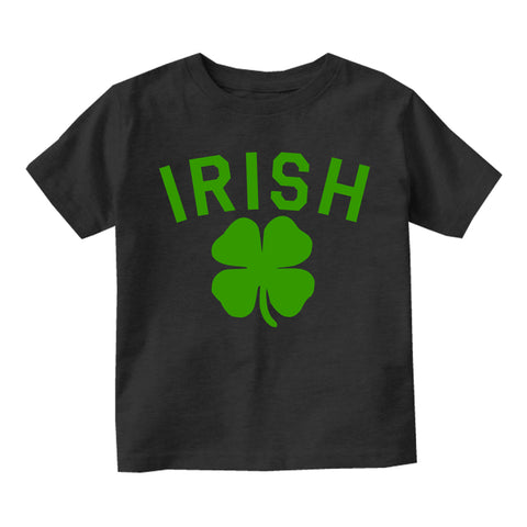 Irish Four Leaf Clover St Patricks Day Toddler Boys Short Sleeve T-Shirt Black