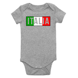 Italia Italy Flag Colors Infant Baby Boys Bodysuit Grey