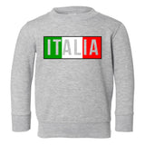 Italia Italy Flag Colors Toddler Boys Crewneck Sweatshirt Grey