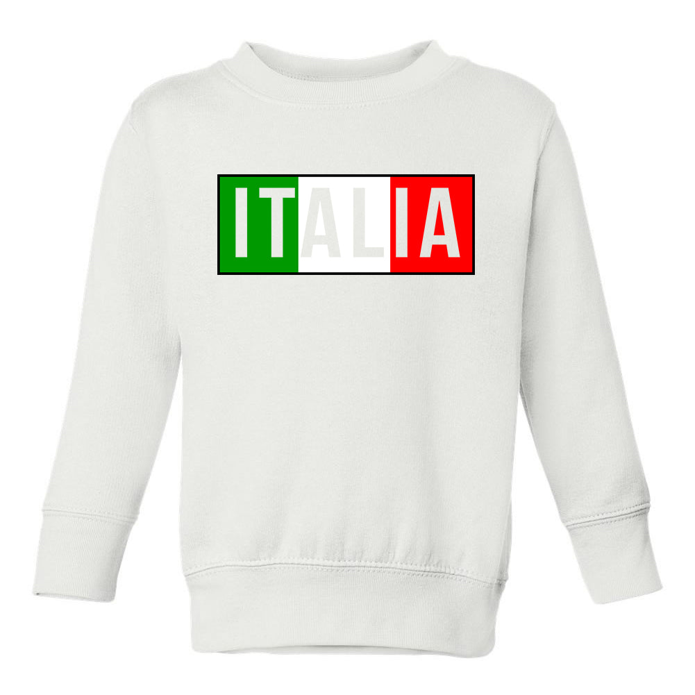 Italia Italy Flag Colors Toddler Boys Crewneck Sweatshirt White