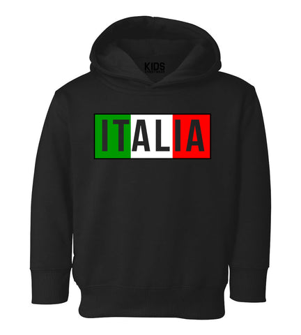 Italia Italy Flag Colors Toddler Boys Pullover Hoodie Black