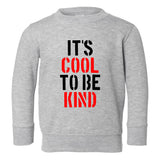 Its Cool To Be Kind Toddler Boys Crewneck Sweatshirt Grey