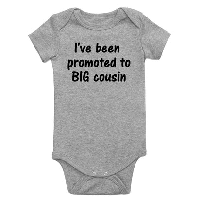 Ive Been Promoted To Big Cousin Infant Baby Boys Bodysuit Grey