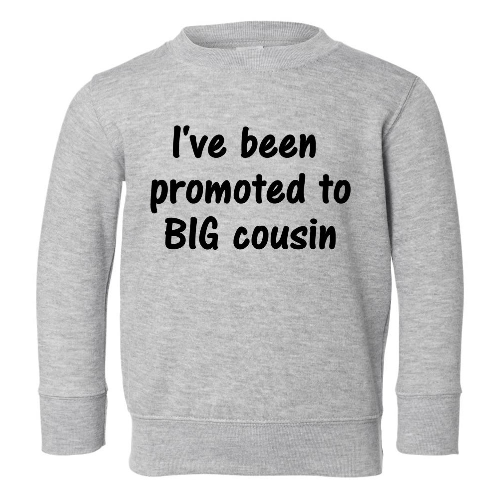 Ive Been Promoted To Big Cousin Toddler Boys Crewneck Sweatshirt Grey