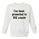 Ive Been Promoted To Big Cousin Toddler Boys Crewneck Sweatshirt White