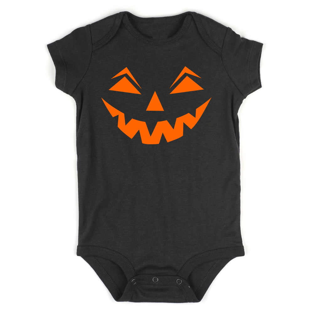 Jack o lantern Pumpkin Face Halloween Infant Baby Boys Bodysuit Black