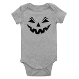 Jack o lantern Pumpkin Face Halloween Infant Baby Boys Bodysuit Grey