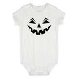 Jack o lantern Pumpkin Face Halloween Infant Baby Boys Bodysuit White