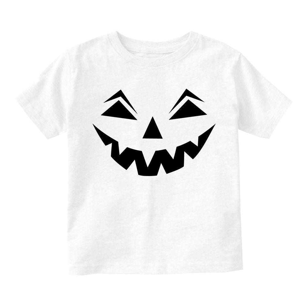 Jack o lantern Pumpkin Face Halloween Infant Baby Boys Short Sleeve T-Shirt White