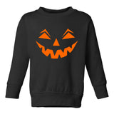 Jack o lantern Pumpkin Face Halloween Toddler Boys Crewneck Sweatshirt Black