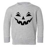 Jack o lantern Pumpkin Face Halloween Toddler Boys Crewneck Sweatshirt Grey