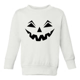Jack o lantern Pumpkin Face Halloween Toddler Boys Crewneck Sweatshirt White