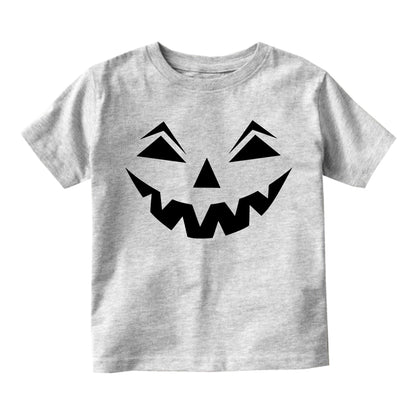 Jack o lantern Pumpkin Face Halloween Toddler Boys Short Sleeve T-Shirt Grey