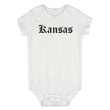 Kansas State Old English Infant Baby Boys Bodysuit White