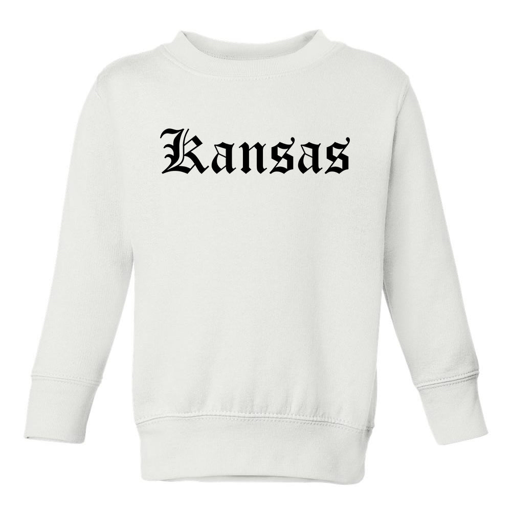 Kansas State Old English Toddler Boys Crewneck Sweatshirt White