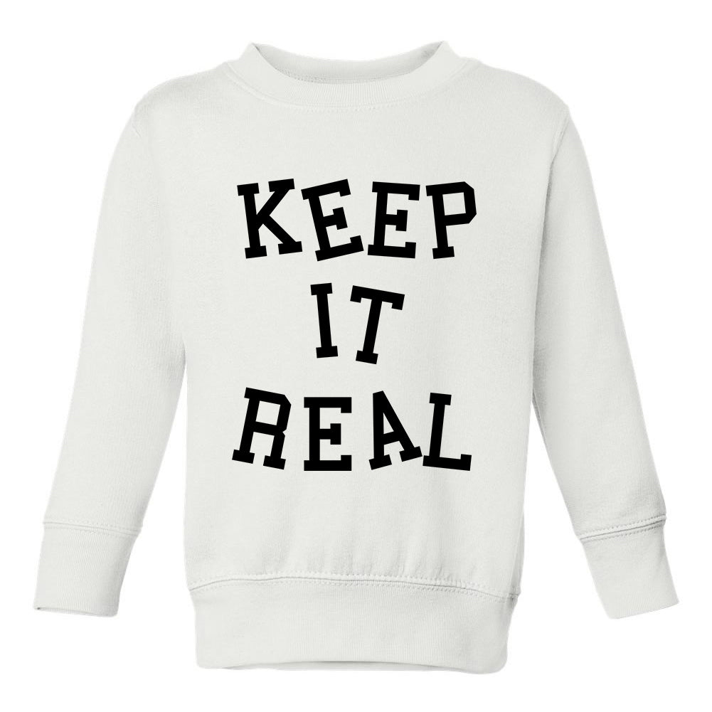 Keep It Real Toddler Boys Crewneck Sweatshirt White