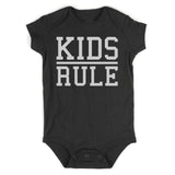 Kids Rule Infant Baby Boys Bodysuit Black