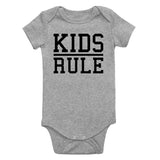 Kids Rule Infant Baby Boys Bodysuit Grey