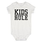 Kids Rule Infant Baby Boys Bodysuit White