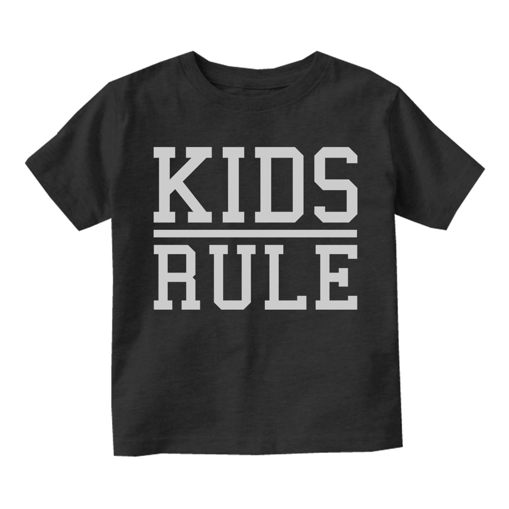 Kids Rule Infant Baby Boys Short Sleeve T-Shirt Black