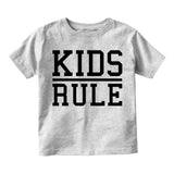 Kids Rule Infant Baby Boys Short Sleeve T-Shirt Grey