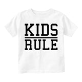 Kids Rule Infant Baby Boys Short Sleeve T-Shirt White