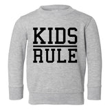 Kids Rule Toddler Boys Crewneck Sweatshirt Grey