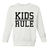 Kids Rule Toddler Boys Crewneck Sweatshirt White