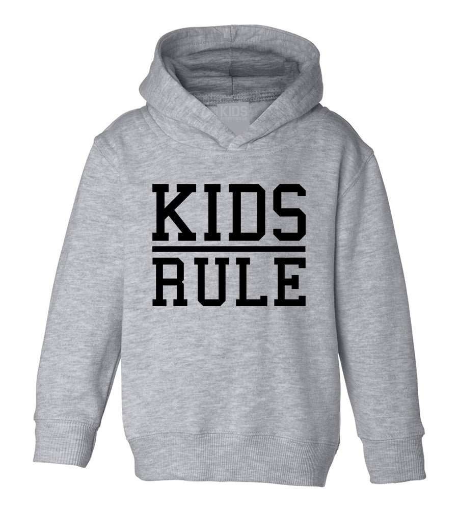 Kids Rule Toddler Boys Pullover Hoodie Grey
