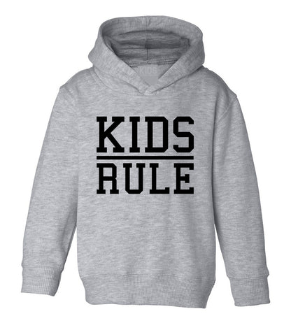 Kids Rule Toddler Boys Pullover Hoodie Grey