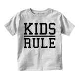Kids Rule Toddler Boys Short Sleeve T-Shirt Grey