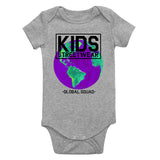 Kids Streetwear Global Squad Earth Infant Baby Boys Bodysuit Grey