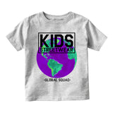 Kids Streetwear Global Squad Earth Infant Baby Boys Short Sleeve T-Shirt Grey