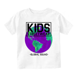 Kids Streetwear Global Squad Earth Infant Baby Boys Short Sleeve T-Shirt White
