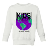 Kids Streetwear Global Squad Earth Toddler Boys Crewneck Sweatshirt White