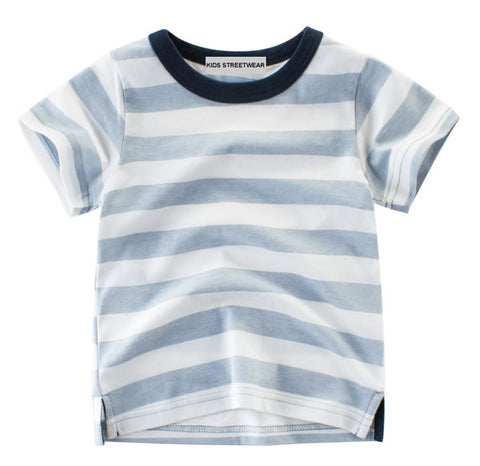 Light Blue Striped Toddler Boys T-Shirt