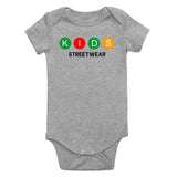 Kids Streetwear NYC Transit Infant Baby Boys Bodysuit Grey