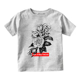 Kids Streetwear Roses Infant Baby Boys Short Sleeve T-Shirt Grey