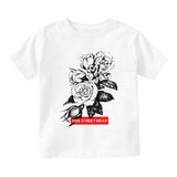 Kids Streetwear Roses Infant Baby Boys Short Sleeve T-Shirt White