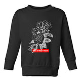 Kids Streetwear Roses Toddler Boys Crewneck Sweatshirt Black