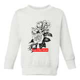 Kids Streetwear Roses Toddler Boys Crewneck Sweatshirt White
